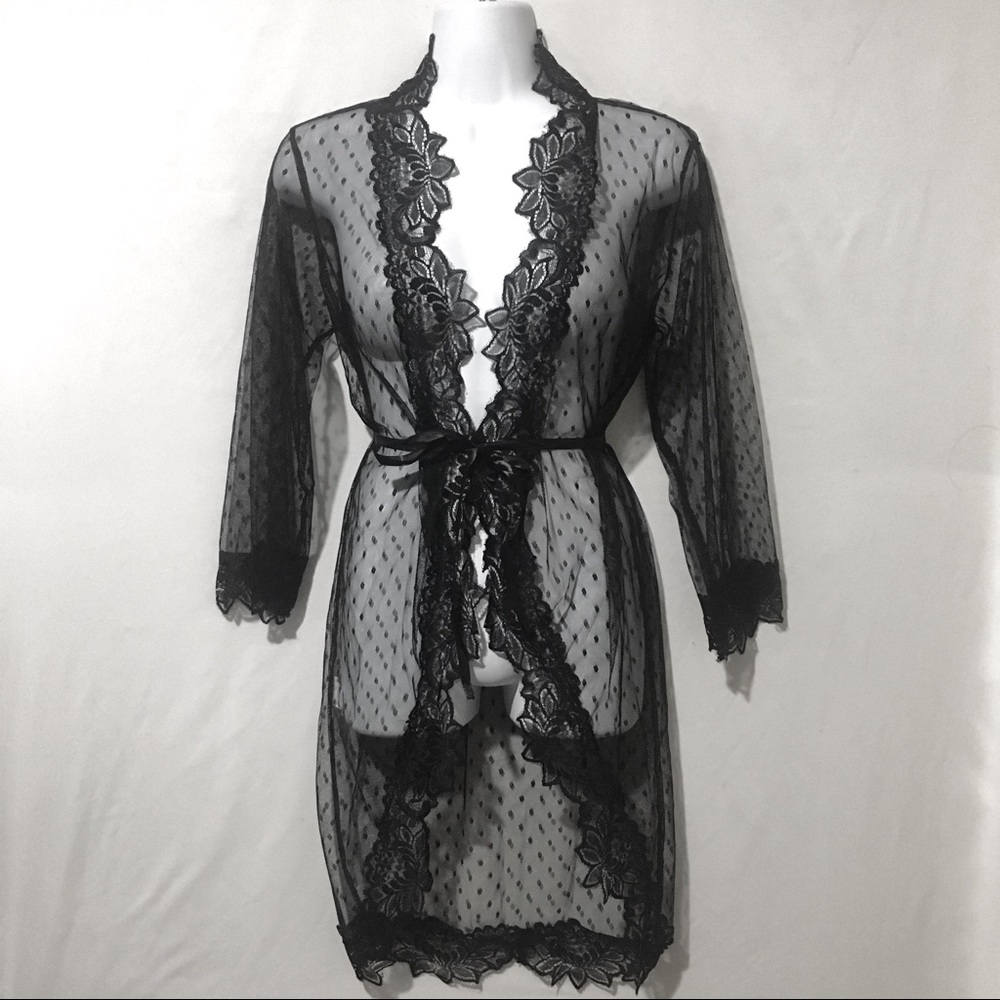 2019 SUPER SEXY LACE LINGERIE BELT NIGHTWEAR ROBE - Picture 6 of 8